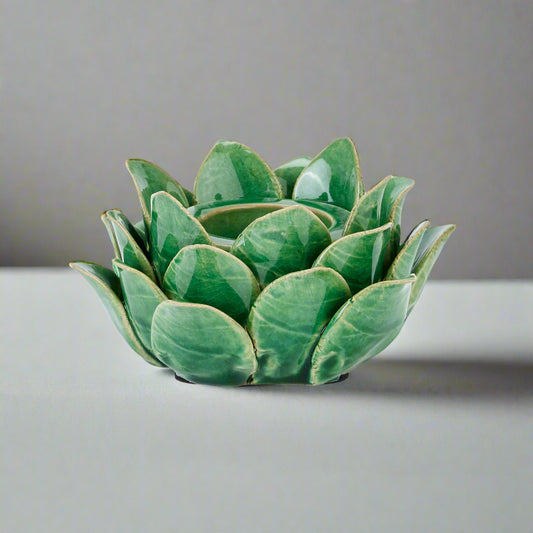 Green Chianti Artichoke Candle Holder