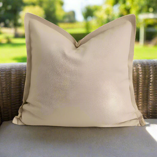 Beige Linen Border Cushion