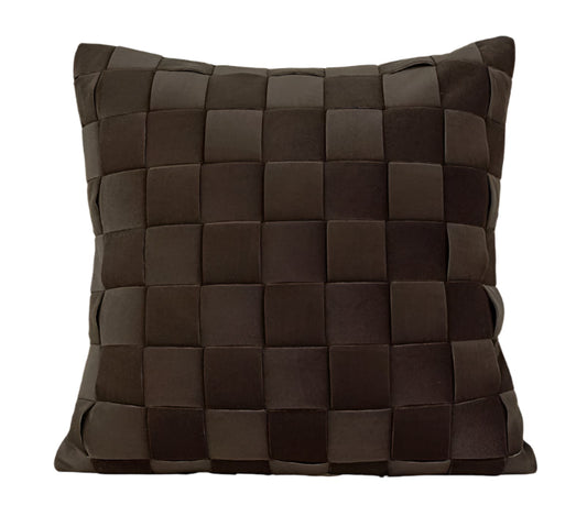 Chocolate Brown Velvet Weave Cushion