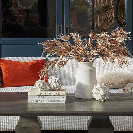 Set of 3 Antique White Stoneware Artichoke Ornaments