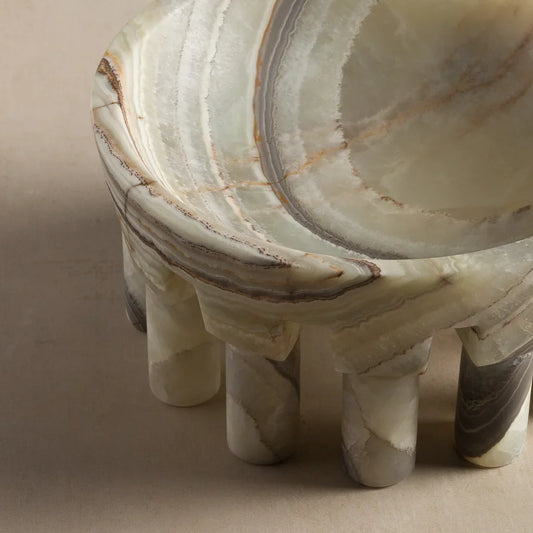 Pale Green Calacatta Verde Marble Sculptural Bowl