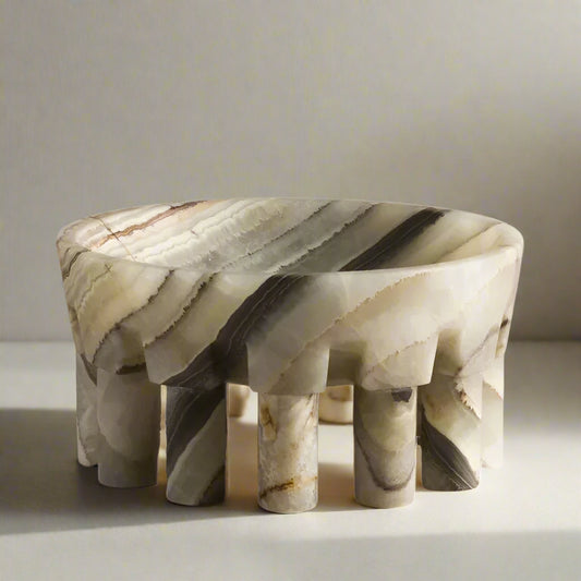 Pale Green Calacatta Verde Marble Sculptural Bowl