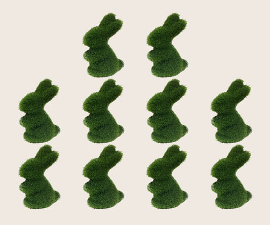 Green faux moss bunny rabbit