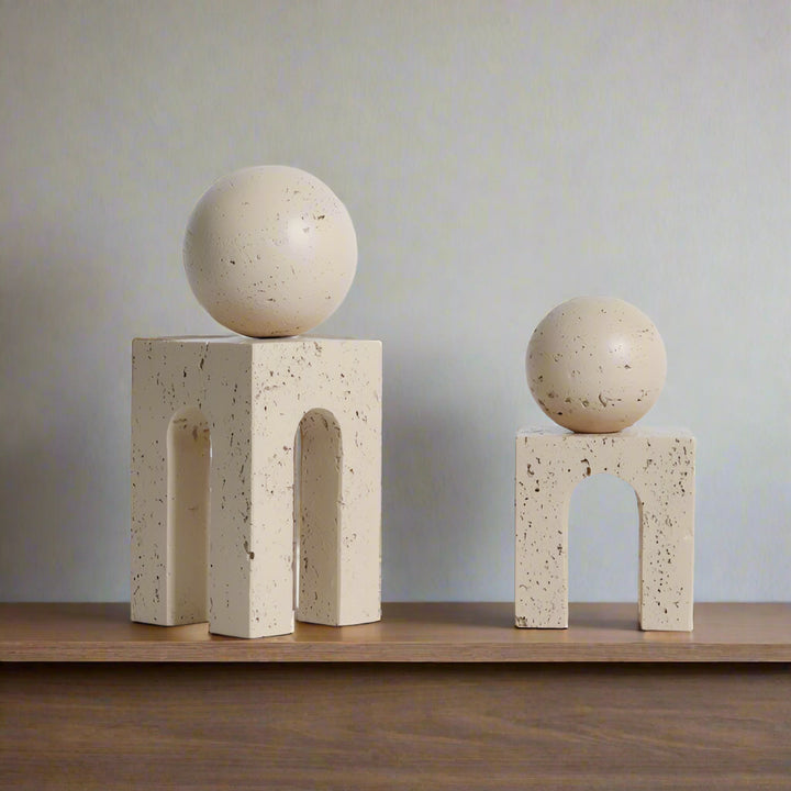 Beige Stone Abstract Decor Sculpture