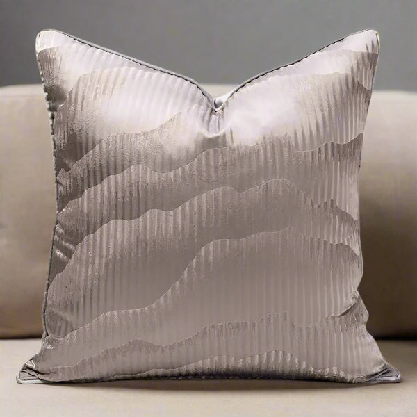 Chocolate Brown Satin Marbled Cushion