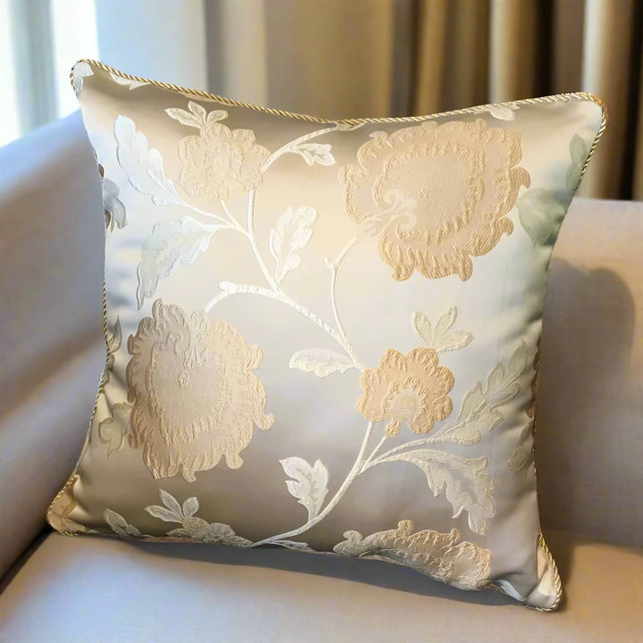 Luxury Home Decor Gold Satin Piped Cushion Cover