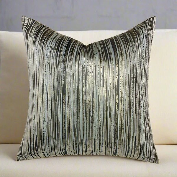 Luxury Home Decor Metallic Gold Striped Cushion Cover