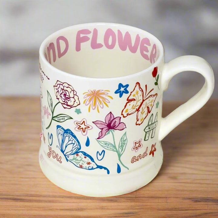 Hand Drawn Illustration Floral Print Mug