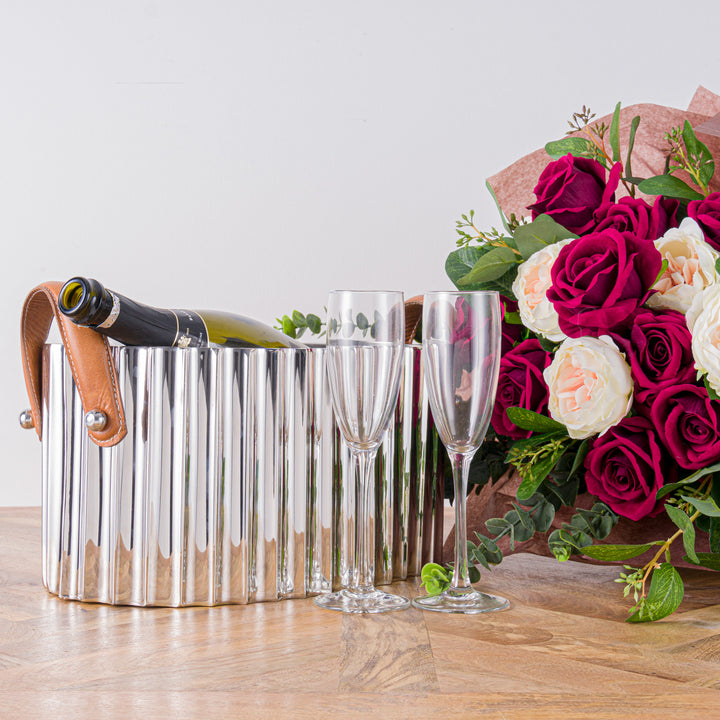 Large Silver Fluted Champagne Cooler