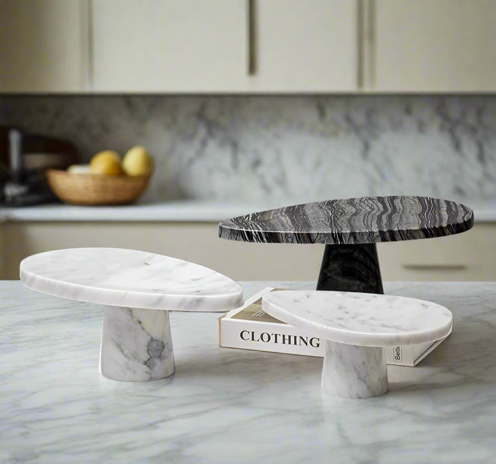 Luxury Calacatta White Marble Stand Centrepiece