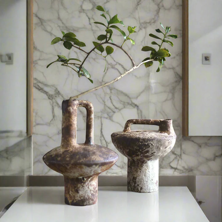 Modern Abstract Brown Aged Decorative Vases