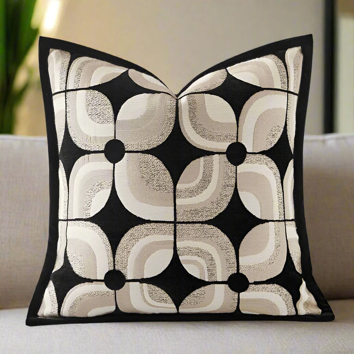 Modern Black Abstract Pattern Cushion