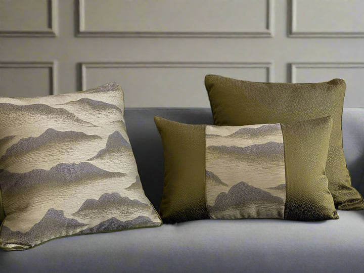 Serenity Olive Green Textured Satin Cushion Cover