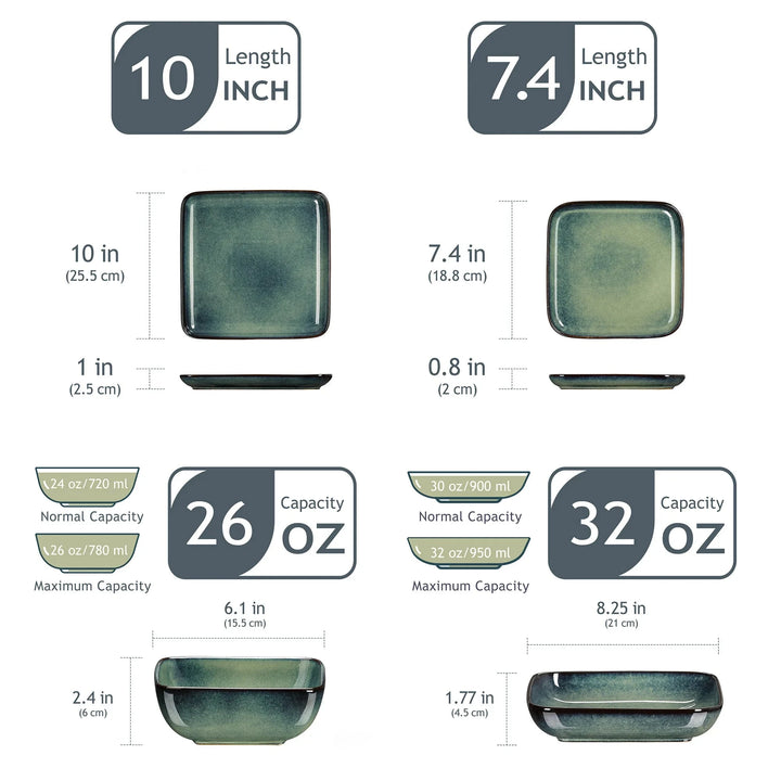Reactive Blue 16-PC Dinnerware Set