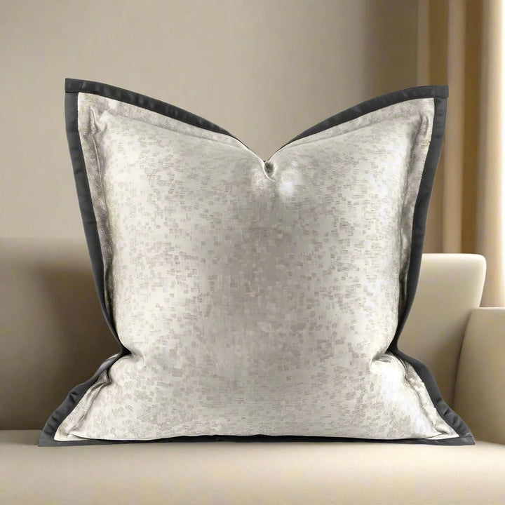 Gold Textured Satin Black Border Cushion