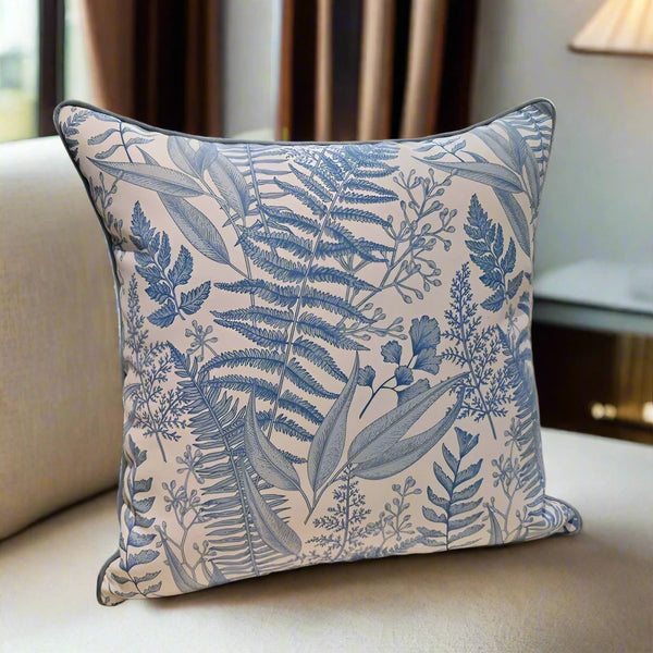 Luxury Home Decor White and Blue Chinoiserie Floral Cushion Cover