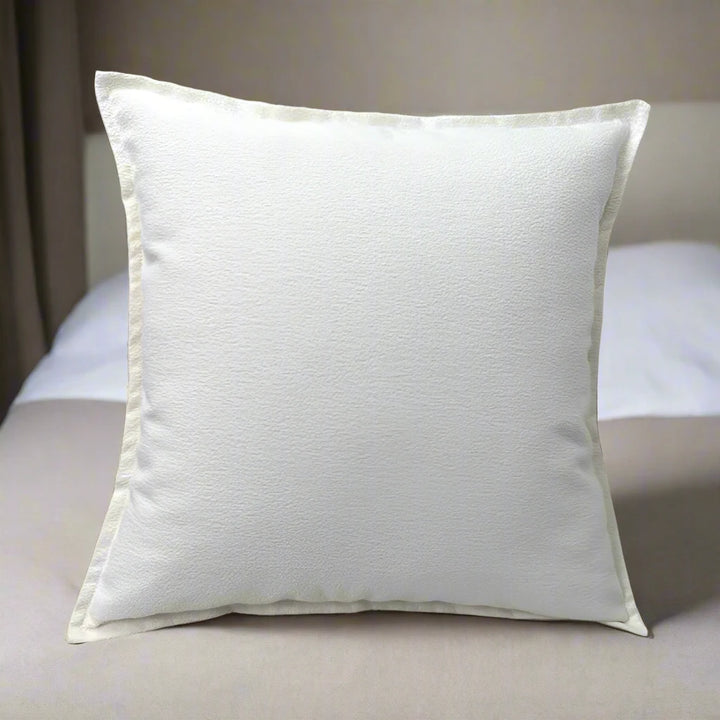 Neutral Textured Boucle Piped Cushion