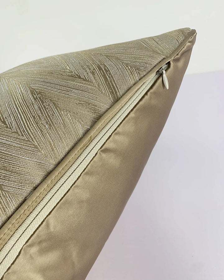 Luxury Home Decor Gold Satin Chevron Pattern Cushion Cover