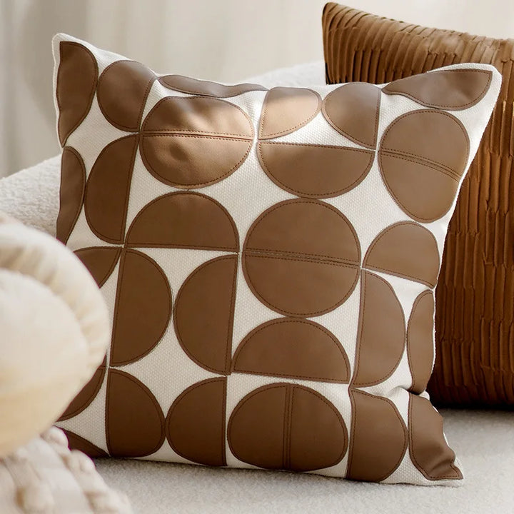 Modern Chocolate Brown Abstract Pattern Cushion