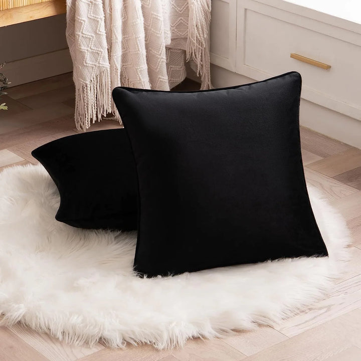 Luxury Contemporary Velvet Contrast Piping Cushion Cover