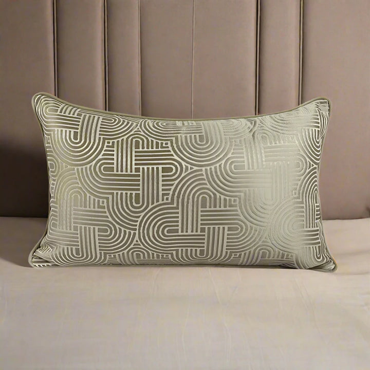 Luxury Modern Chain Pattern Satin Neutral Gold Cushion Cover