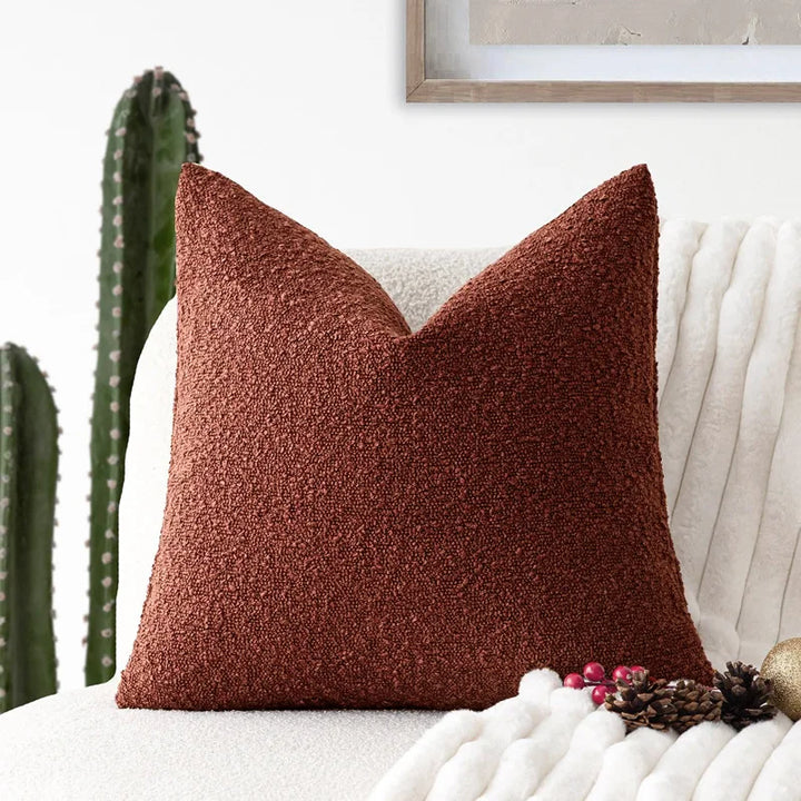 Neutral Textured Boucle Accent Cushion