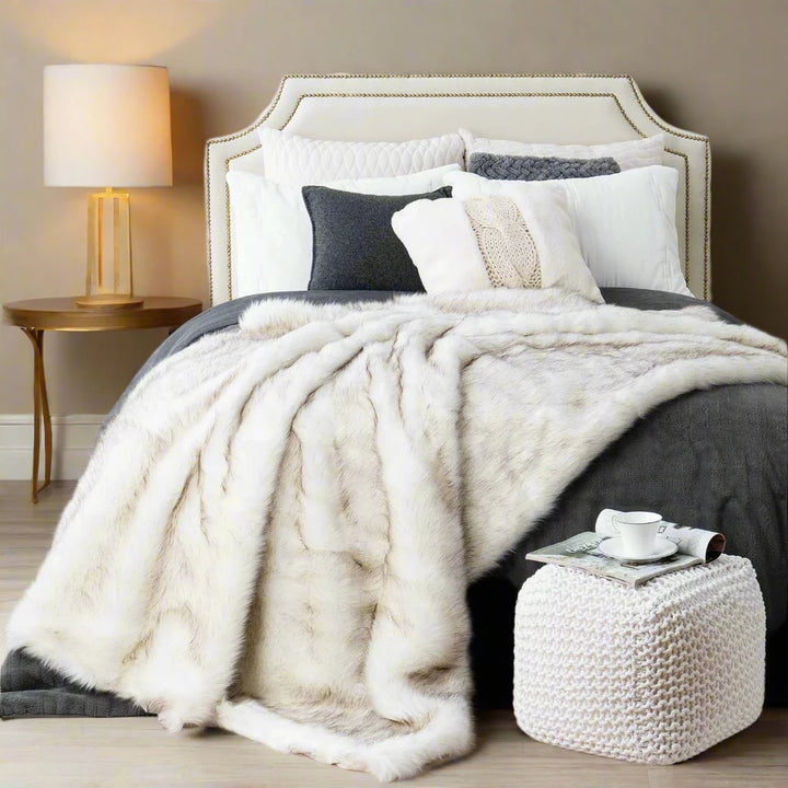 luxury heavy faux fur blanket home decor throw