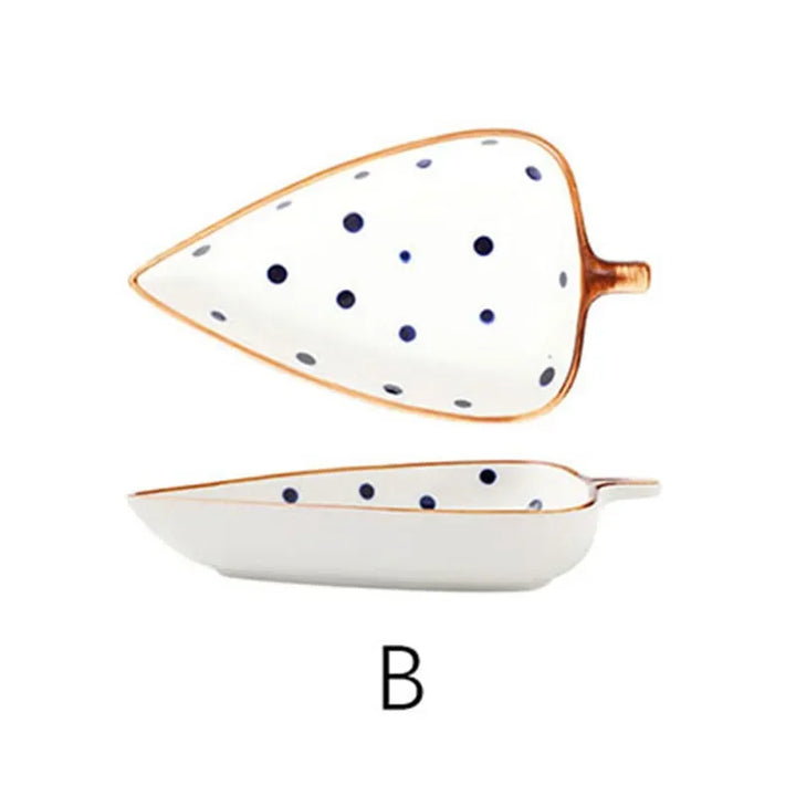 Ceramic Painted Leaf Shape Serving Tapas Bowls