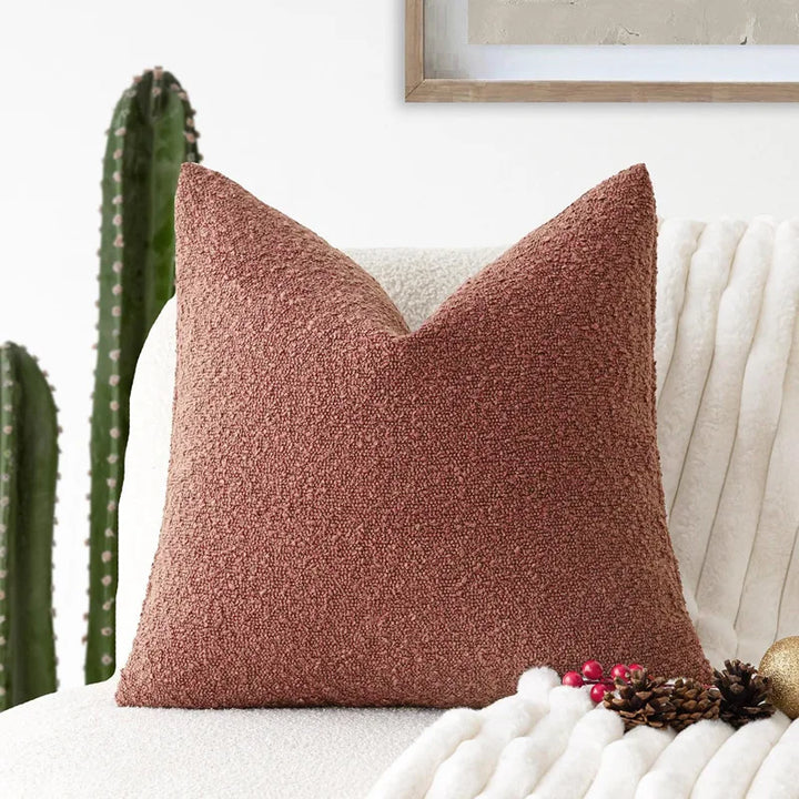 Neutral Textured Boucle Accent Cushion