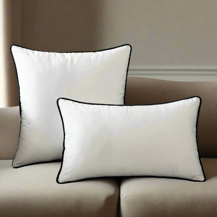 Luxury Contemporary Velvet Contrast Piping Cushion Cover