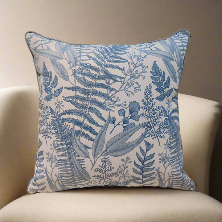 Luxury Home Decor White and Blue Chinoiserie Floral Cushion Cover