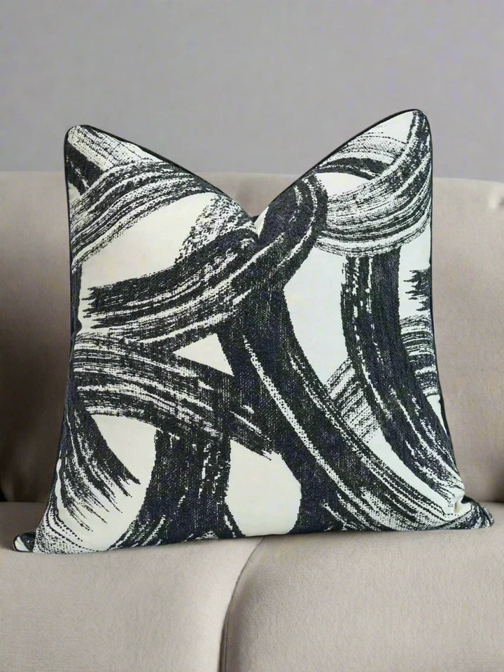 Modern Black and White Abstract Cushion Cover – A Chic Addition to Your Space!


