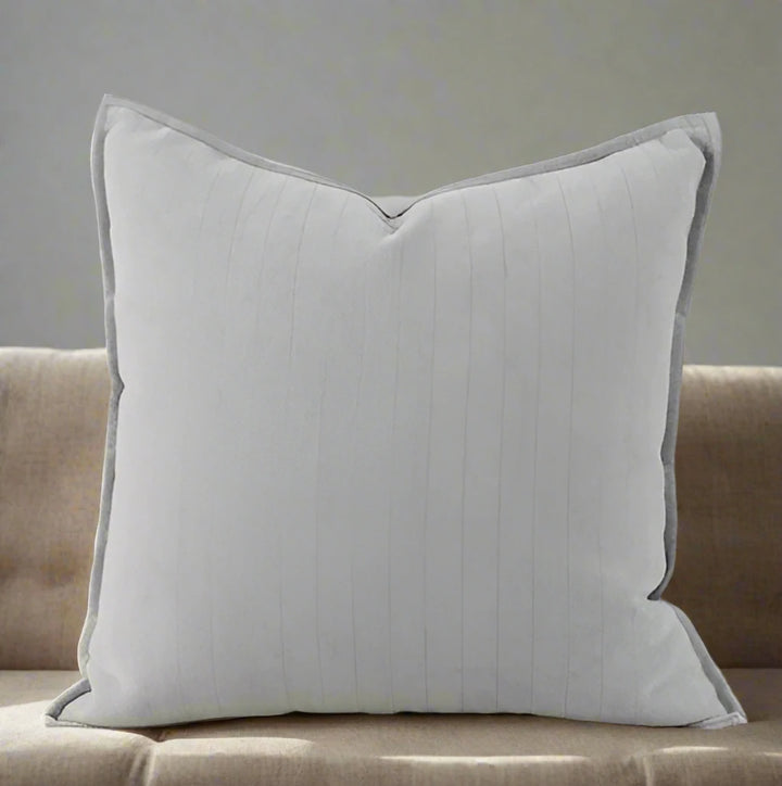 grey Neutral Chevron Pattern Embossed Piped Cushions