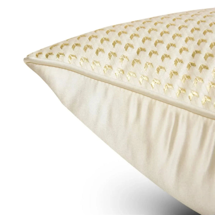 Champagne Gold Satin Geometric Cushion Cover