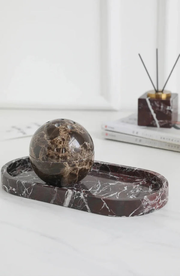 Luxury Home Fragrance Brown Solid Marble Diffuser Ball