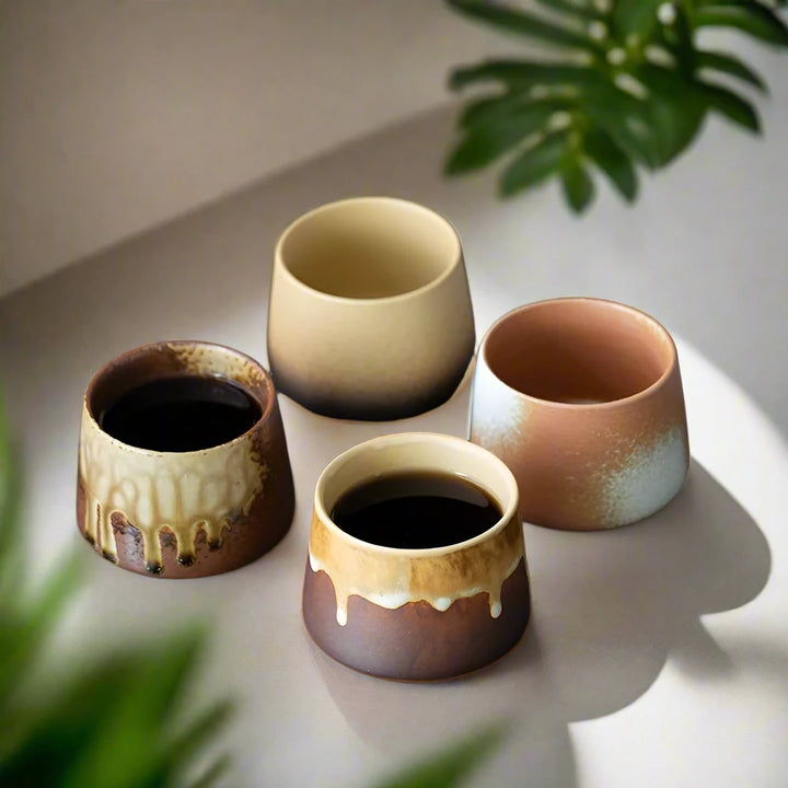 Ceramic Aged Hand Painted Speckled Cups