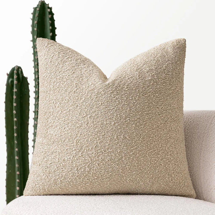 Neutral Textured Boucle Accent Cushion