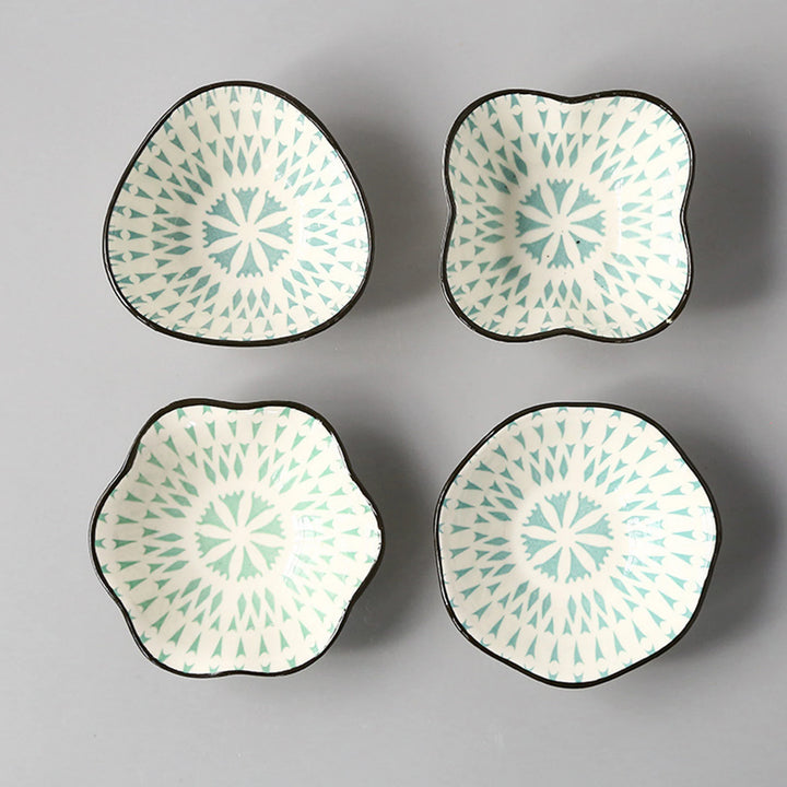 Set of 4 Assorted Ceramic Painted Small Serving Bowls