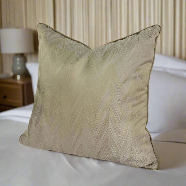 Luxury Home Decor Gold Satin Chevron Pattern Cushion Cover