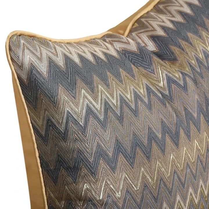 Chocolate Brown Zig Zag Pattern Satin Cushion