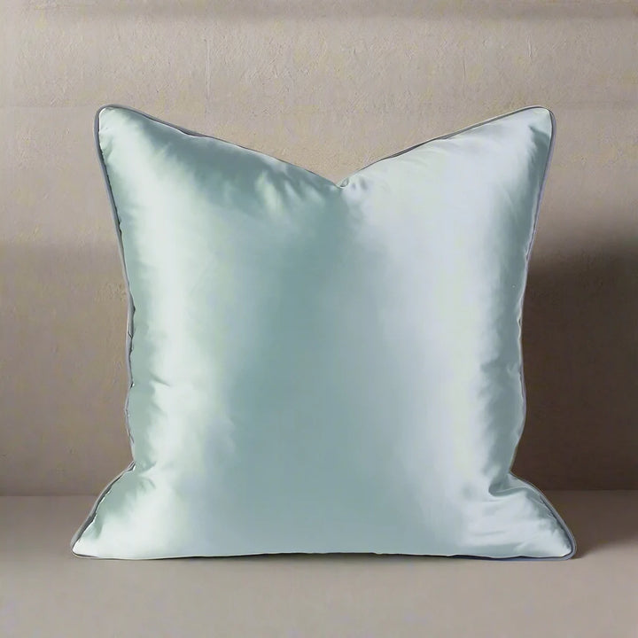 luxury duck egg blue satin square cushion cover 45 x 45cm