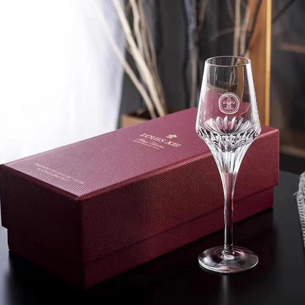 Luxury Hand-Blown Crystal Cut Champagne Glasses Gift Set