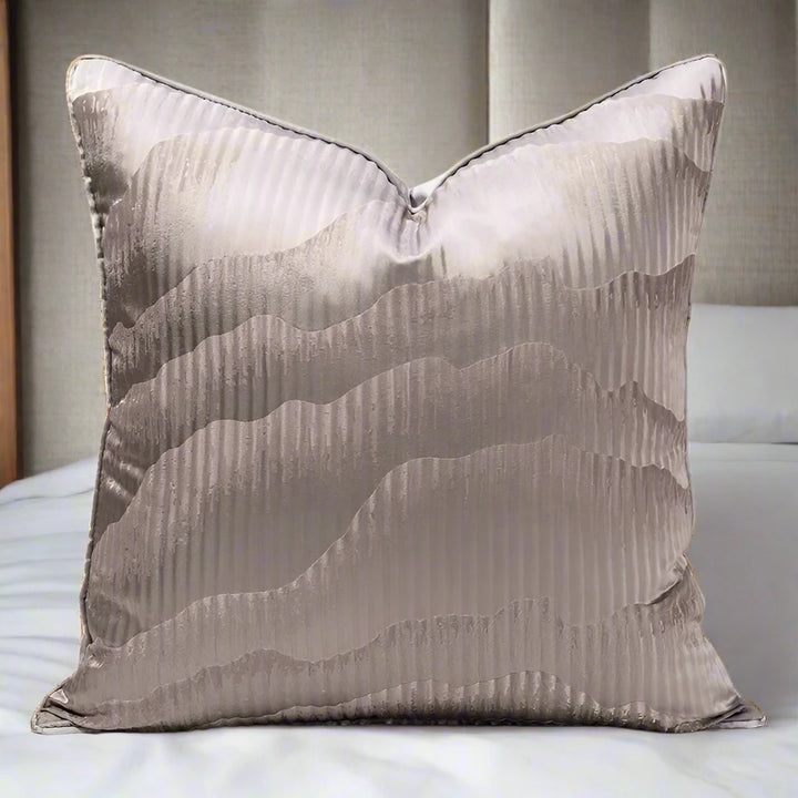 Chocolate Brown Satin Marbled Cushion