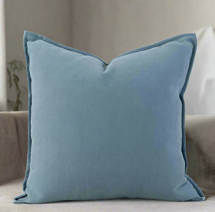 blue chevron neutral cushion cover