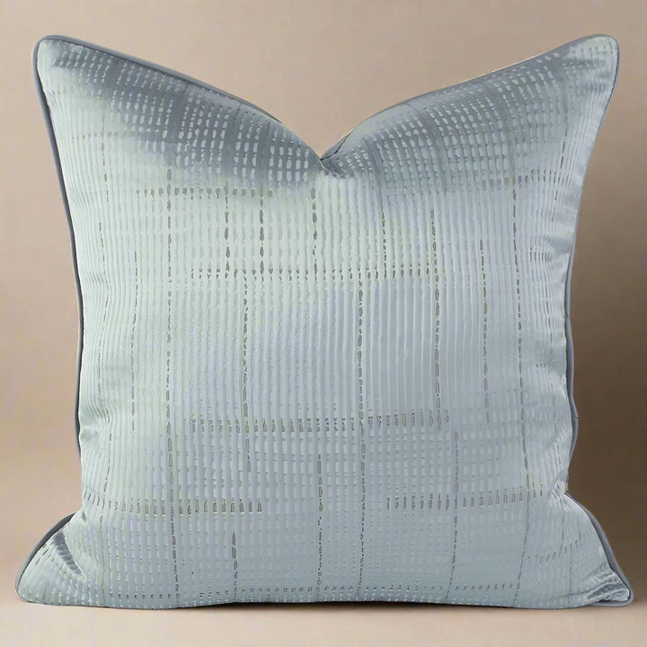 luxury duck egg blue satin pattern square sofa cushion
