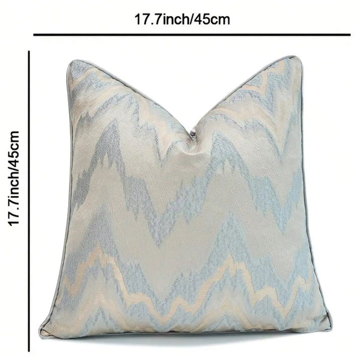 Luxury Bedroom Satin Wave Pattern Blue Neutral Cushion
