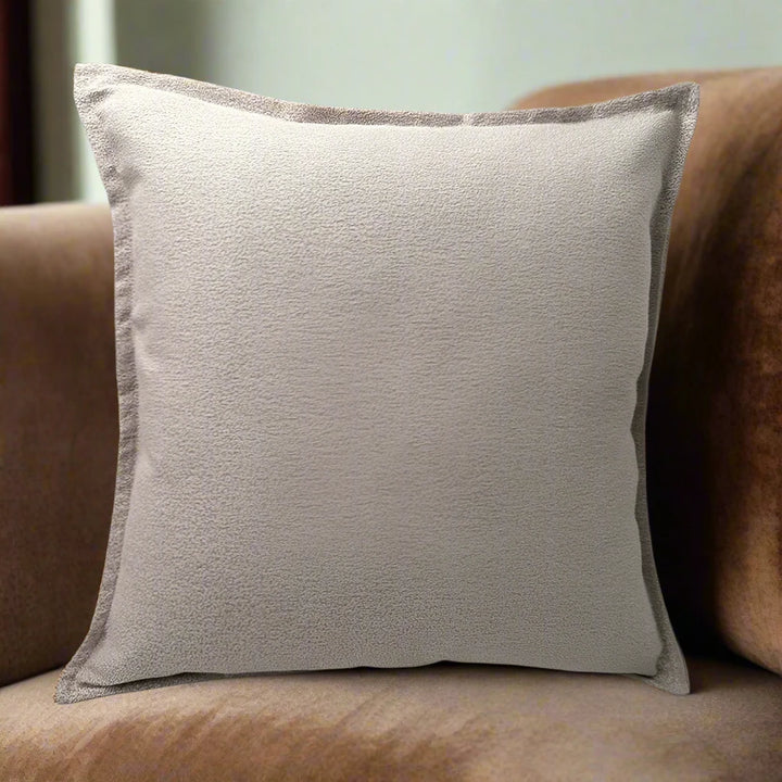 Neutral Textured Boucle Piped Cushion