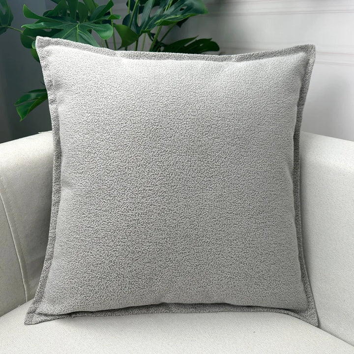 Neutral Textured Boucle Piped Cushion