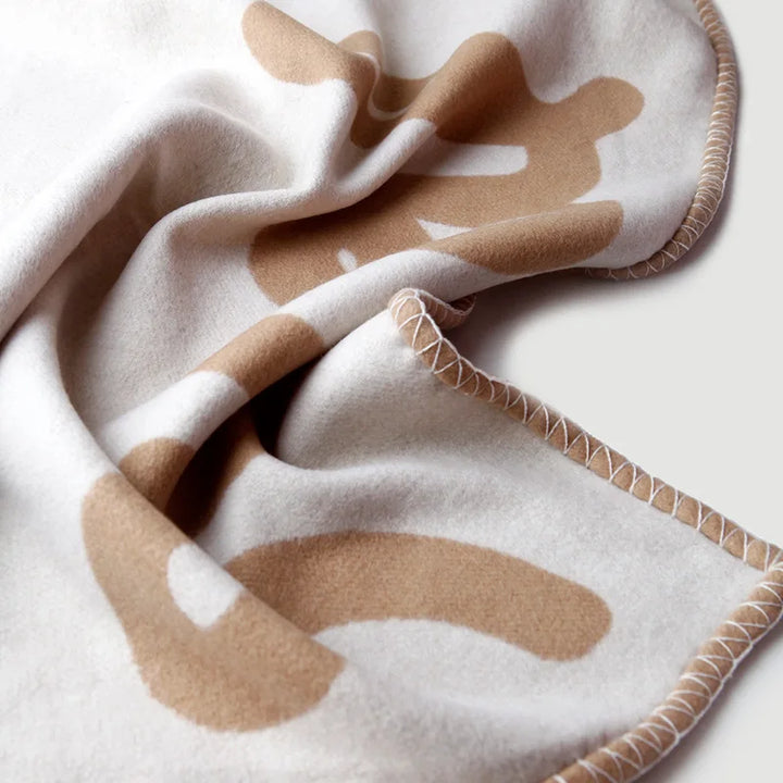 Luxury Abstract 'Love' Lambs Wool & Cashmere Throw Blanket