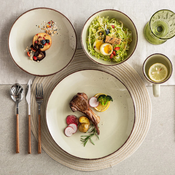 Rustic Speckled Ceramic 16-PC Dinnerware Set